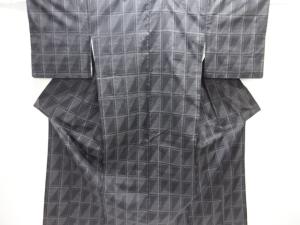 幾何学模様織り出し本場泥大島紬着物